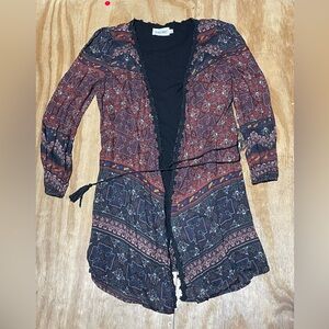Line and dot cardigan Women small multicolored @A8